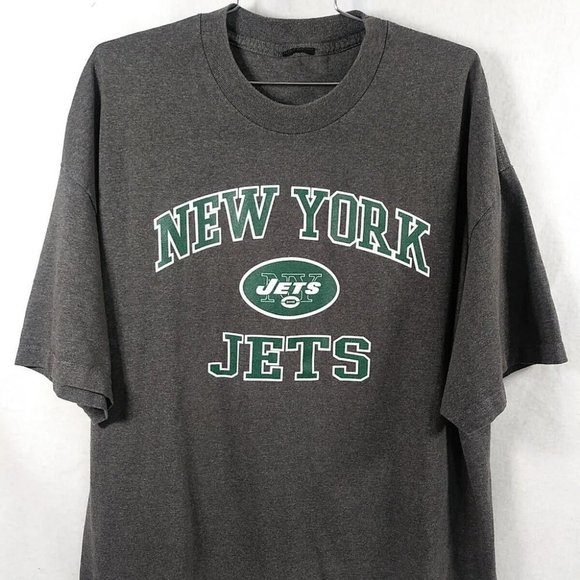 New York Jets NFL Team Men's T-Shirt Gray Short Sleeve no tags measurements - Picture 1 of 1